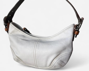 Coach 3653 Vintage Soho White/brown Leather Shoulder Bag Two Toned