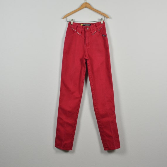 Rockies Size 25 Red Vintage Western Denim Jeans - image 2
