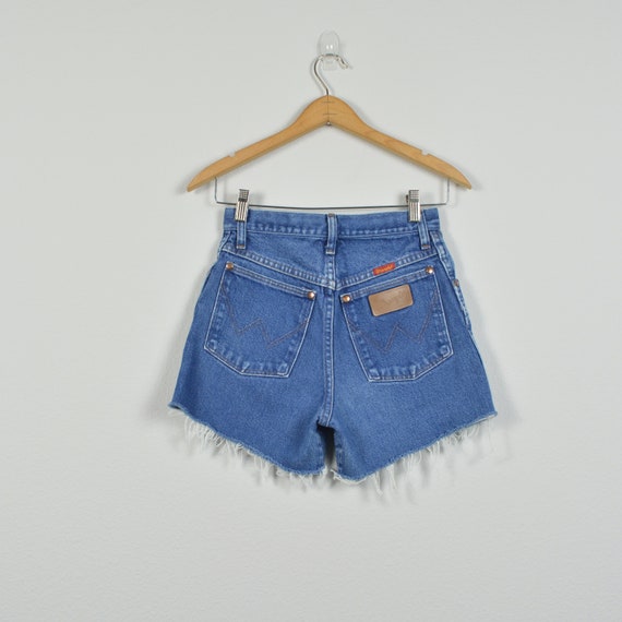 Wrangler Dark Wash Vintage Denim Cutoff Shorts - image 1