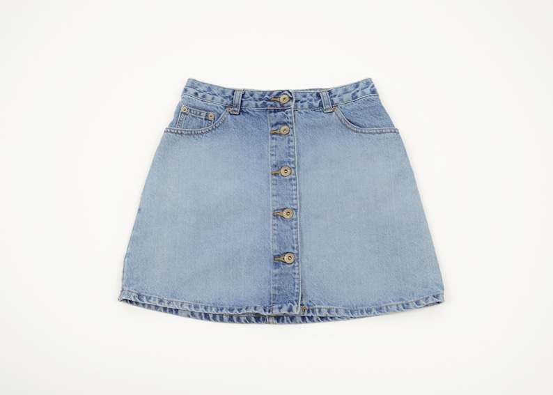 Vintage Gap High Rise Denim Button Up Skirt Size 27