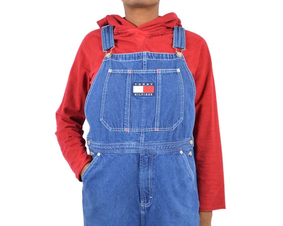 Tommy Hilfiger Size L Logo Denim Vintage Dungaree