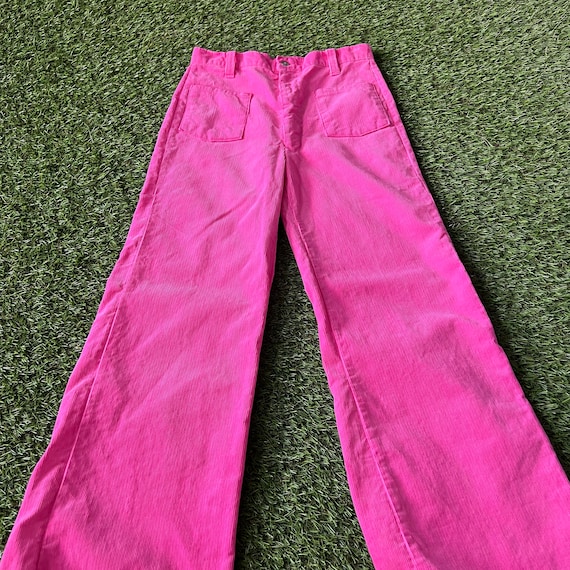 1970s Vintage Barbie Pink Corduroy Flare Pants - Gem