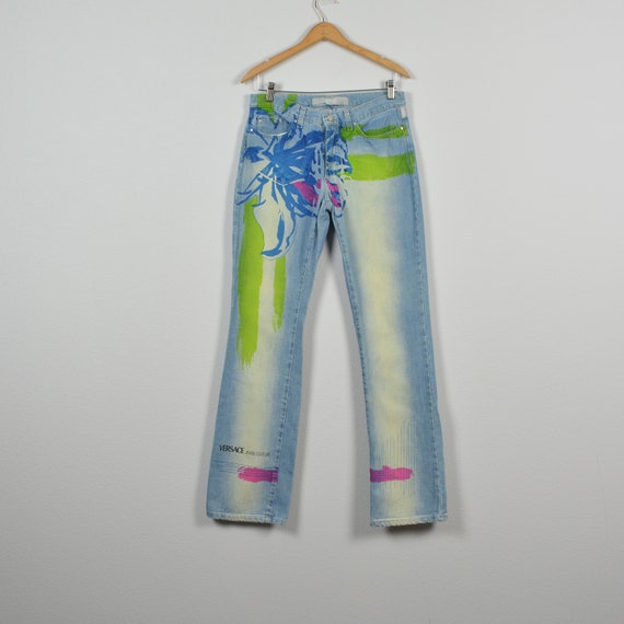 Versace Jeans Couture 2000s Painted Style Low Ris… - image 1