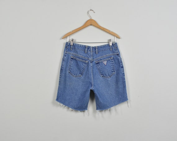 Guess Size 30 Button Fly Vintage Denim Cutoff Sho… - image 1