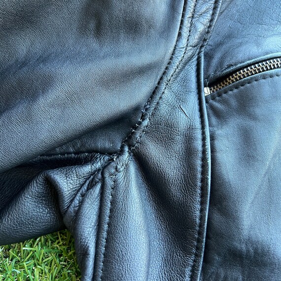 70s Leather Motorcycle Style Jacket - image 4