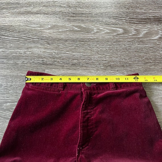 Bonjour 70s Velour Vintage Burgundy Pants - image 5