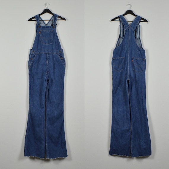 Levi's Orange Tab 1970s Flare Leg Denim Overalls - image 1