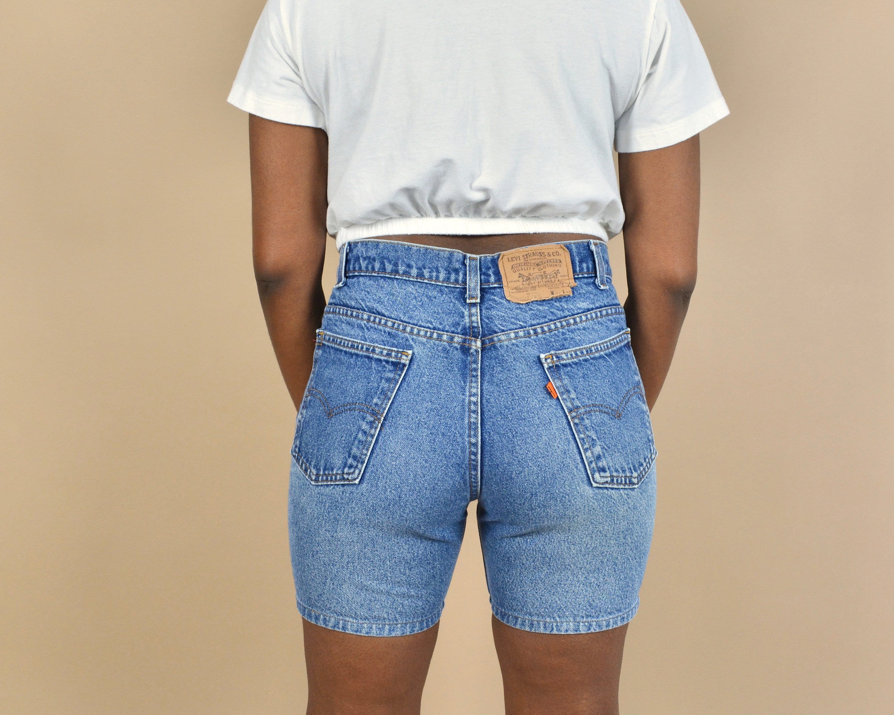 Vintage Orange Tab Levi’s Cut Denim Shorts Clothing Gender-Neutral Adult Clothing Shorts Made in Canada Levi’s Shorts 34W S73 