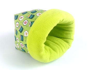 ready to ship XXL hedgehog snuggle sack guinea pig sleeping bag sugar glider pouch bonding bag sleep sack large cuddle sack sushi green