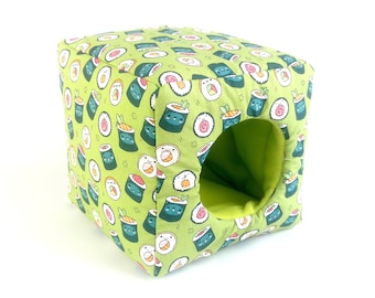 ready to ship guinea pig house hedgehog hidey hut fleece bed small pet cube bedding cage supplies sushi