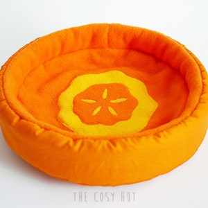 guinea pig bed, hedgehog bed, pet bed, cosy cuddle cup, fleece sofa, carrot bed for guinea pigs or hedgehogs image 1