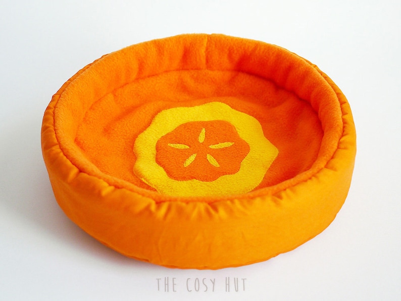 guinea pig bed, hedgehog bed, pet bed, cosy cuddle cup, fleece sofa, carrot bed for guinea pigs or hedgehogs image 1