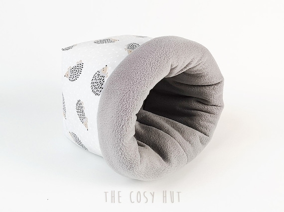 Meerschweinchen Kuschelsack XXL Versteck Kuschelhöhle Schlafsack groß Fleece Pipi Pad Igel Kleintiere Ratte grau