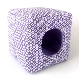 guinea pig house hedgehog hidey hut fleece bed small pet cube bedding cage supplies flowers purple lavender
