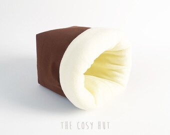 hedgehog snuggle sack, guinea pig sleeping bag, sugar glider pouch, bonding bag, sleep sack, cuddle sack with fleece (chocolate/champagne)