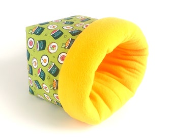 ready to ship XXL hedgehog snuggle sack guinea pig sleeping bag sugar glider pouch bonding bag sleep sack large cuddle sack sushi yellow