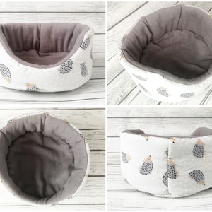guinea pig bed hedgehog fleece cuddle cup cozy pet bed sofa absorbent pee pad grey