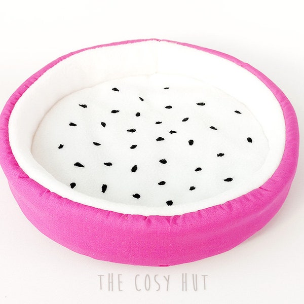 guinea pig bed, hedgehog bed, pet bed, cosy cuddle cup, fleece sofa, dragonfruit bed for guinea pigs or hedgehogs