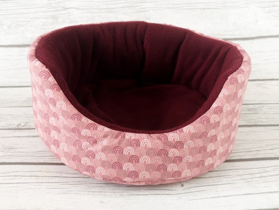 Meerschweinchenbett – 2 Stück, Kleiner Stern, Grau & Rosa, Für Käfig & Gehege