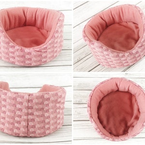 guinea pig bed hedgehog fleece cuddle cup cozy pet bed sofa absorbent pee pad rainbows mauve