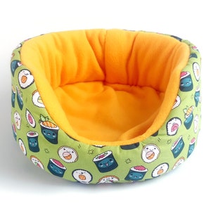 ready to ship guinea pig bed hedgehog fleece cuddle cup cozy pet bed sofa absorbent pee pad sushi yellow