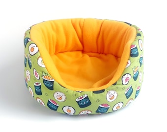 ready to ship guinea pig bed hedgehog fleece cuddle cup cozy pet bed sofa absorbent pee pad sushi yellow