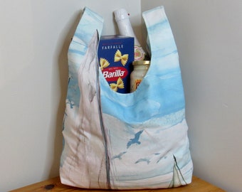Adorable sac de courses réutilisable pour voilier | Sac de bibliothèque écologique | Lavable en machine !