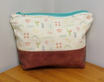 Large Perfect Project Pouches | Zipper Bag | Fabric Stash Novelty Print | FREE SHIPPING