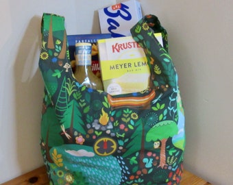 Adorable Woodland Reusable Grocery Bag | Eco-Friendly Library Bag | Machine Washable!