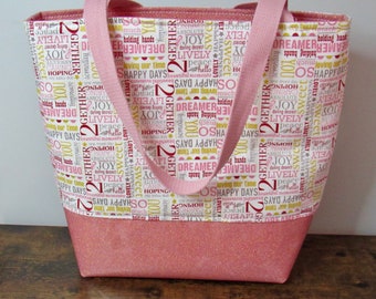 Delightful Dreamer and Joy Tote with Sparkly Vinyl Accents | Library Tote Bag | FREE SHIPPING!