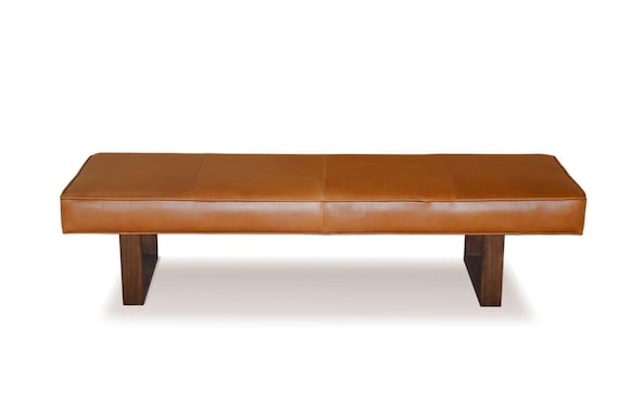 Brown upholstered bench online