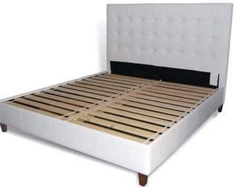 Queen Size Platform Tufted bed in Genuine Leather