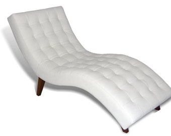 Contemporary Genuine Leather Leisure Chaise, Lounge, Daybed