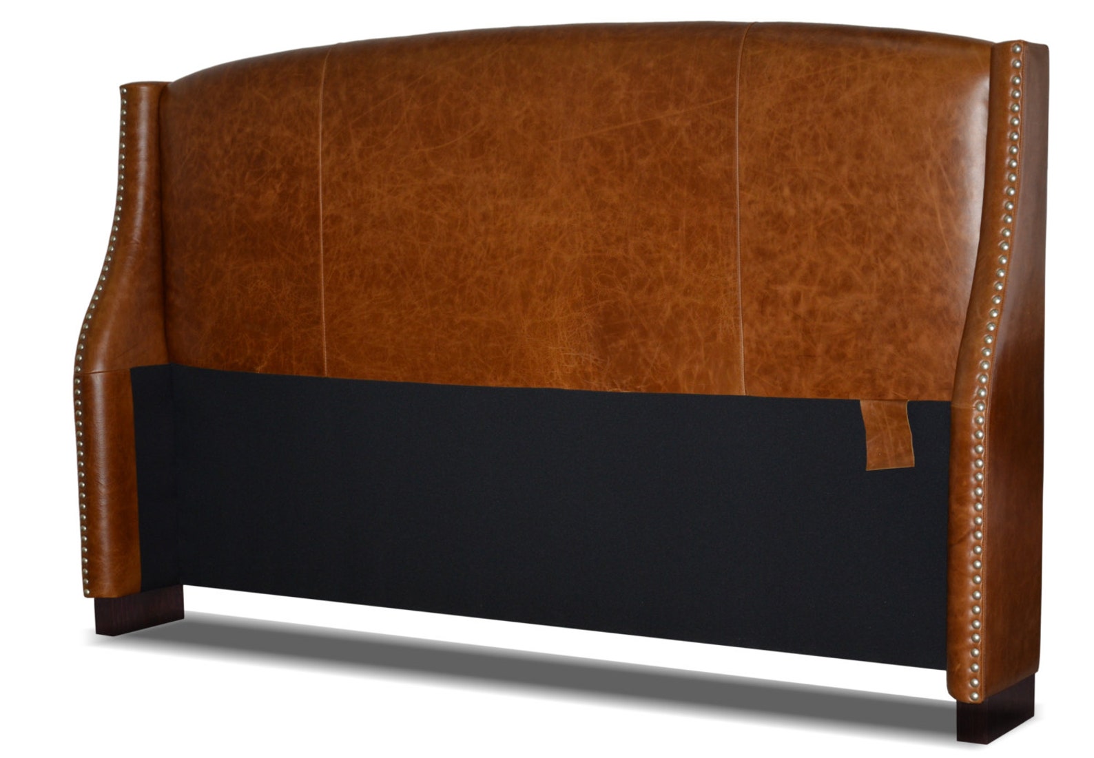 King size Wing Headboard for Bed w/ Nail Heads in Genuine Etsy