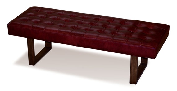 Red leather ottoman coffee table deals