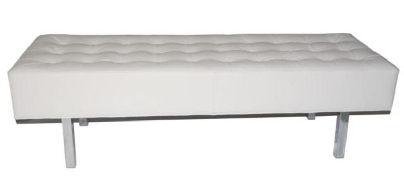 Contemporary Modern White Genuine Leather Tufted Etsy