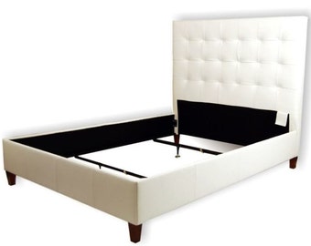 King Size Genuine Leather Bed with Extra Tall Headboard