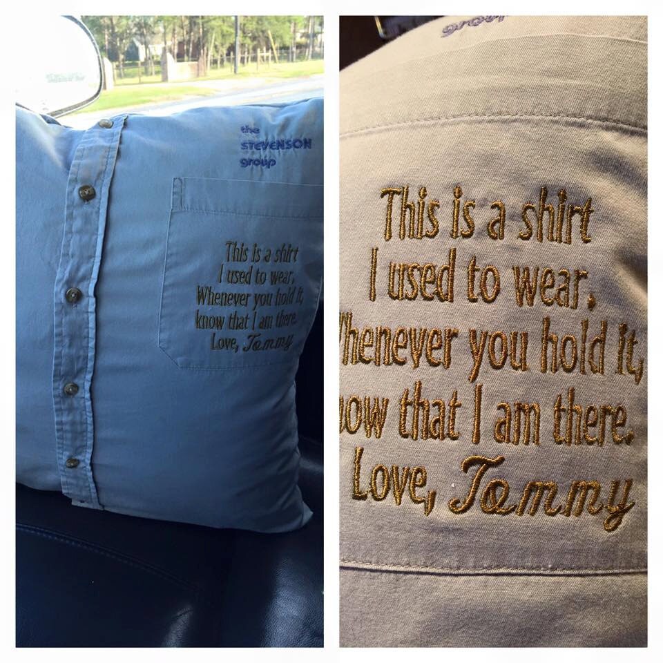 Memory Pillow Made From Loved Ones Shirt Etsy