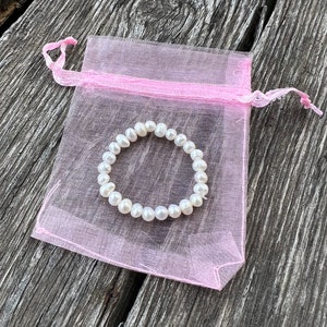 Baby Real Pearl Bracelet, Real Freshwater Pearl Bracelet, New Baby Gift, Baby Girl Keepsake, First Pearls, Baby Shower Gift, Newborn Pearls