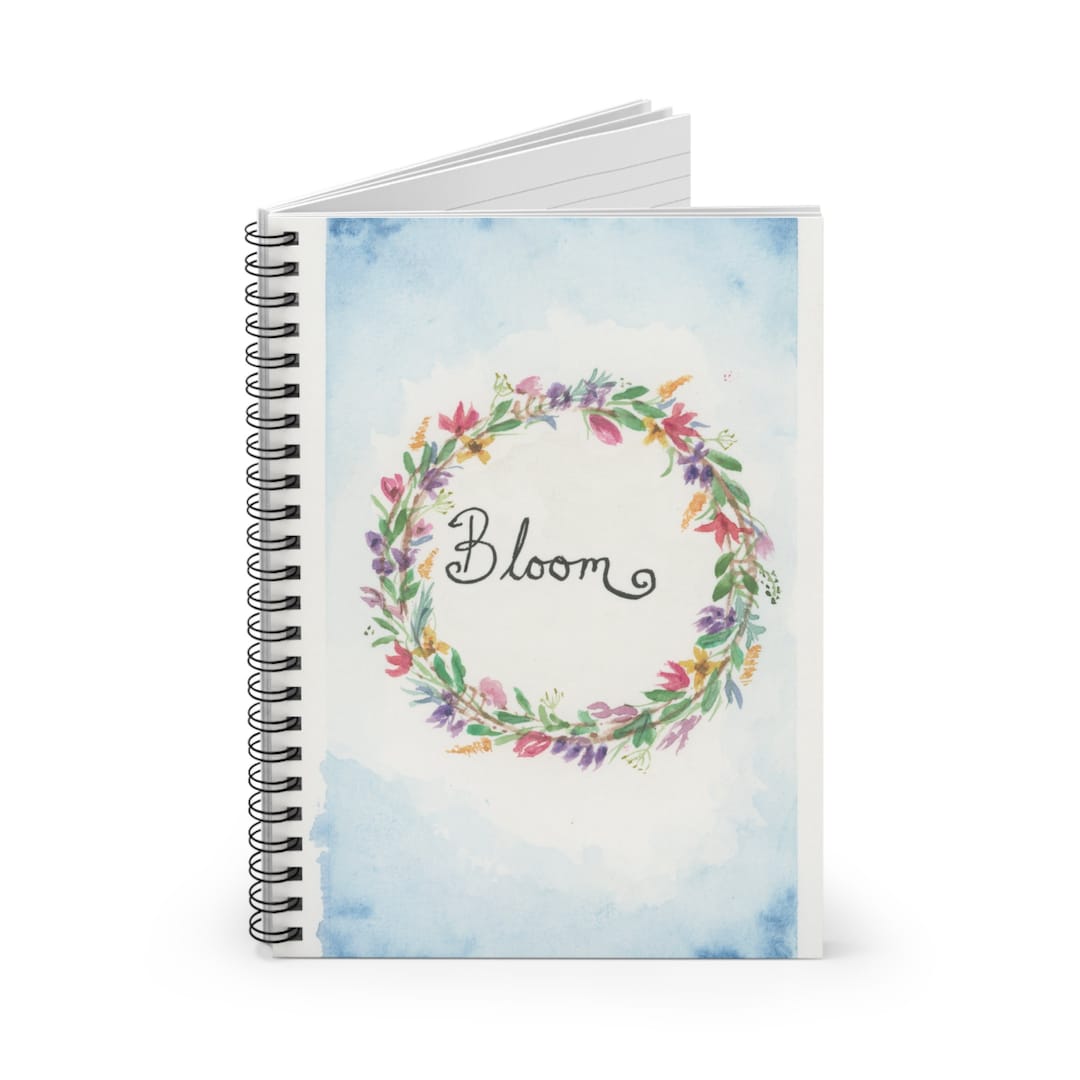 Watercolor Floral Wreath Spiral Notebook - Ruled Line - Etsy