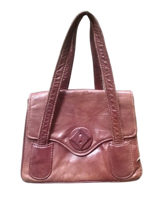 Vintage 70s / 40s cognac burgundy leather gorgeou… - image 9