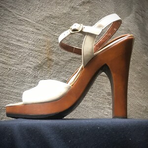Wooden high heel best sale slides
