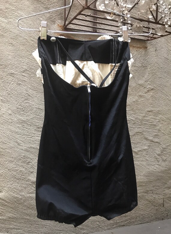Vtg 50s Swimsuit deadstock Pinup Burlesque Black … - image 8