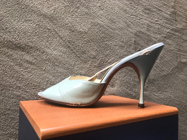 VTG 50s Mandels Spring-o-lator high heel stiletto mule slide | Etsy