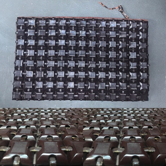 VTG 1940s large clutch plasticflex @ boho brown ba