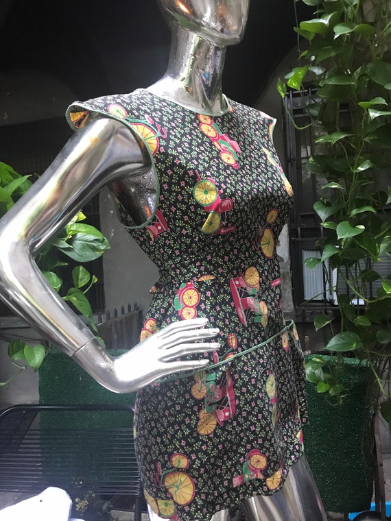 VTG 30s 40s 50s apron turned dress looks mod 60s … - image 3