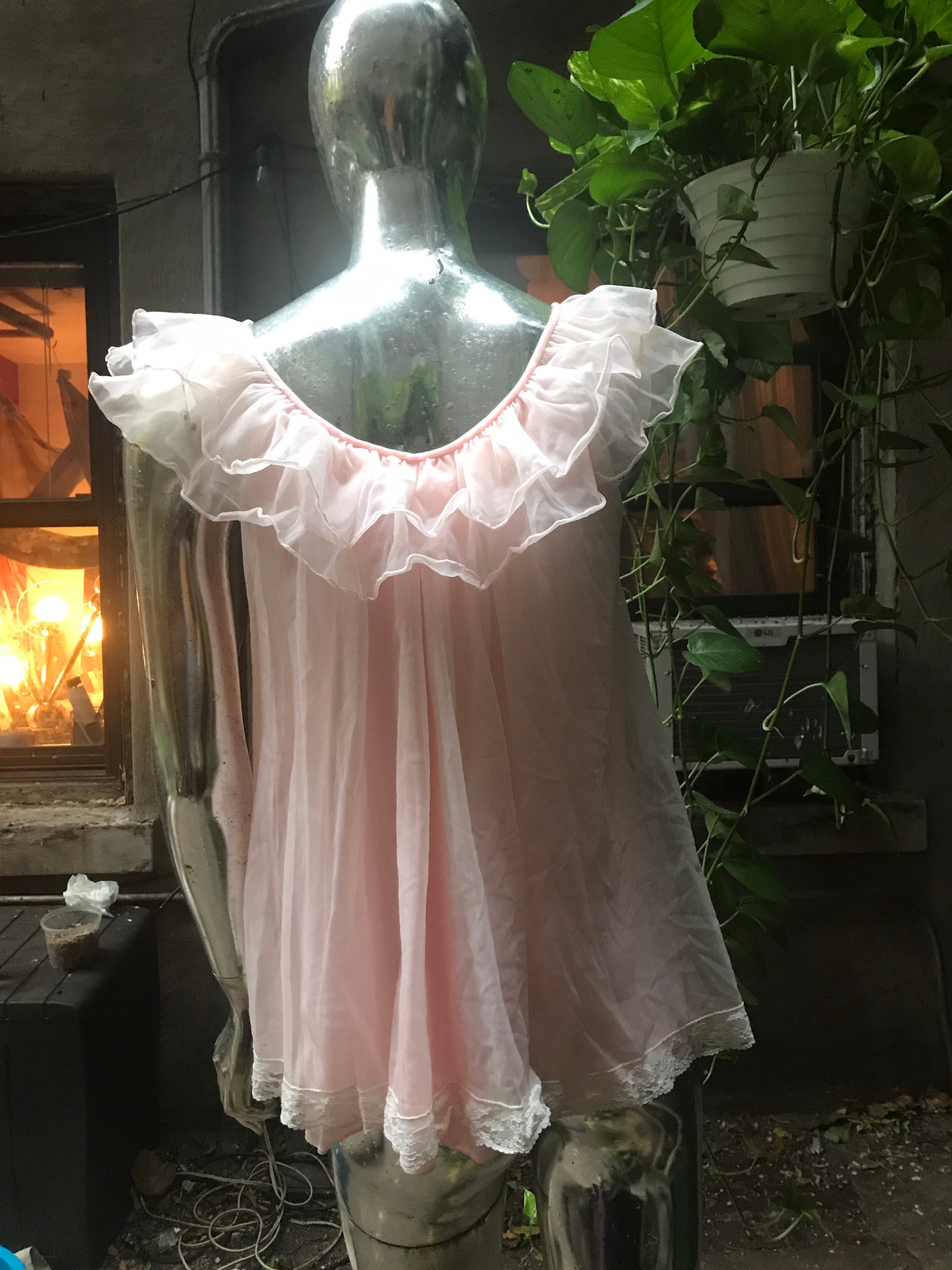 60s vintage sexy baby doll dress froufrou nighty pink pinup Etsy