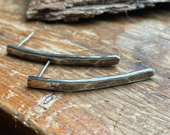 Minimalist stick post Sterling twig earrings