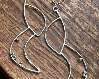 Artisan design free form large Hoop earrings