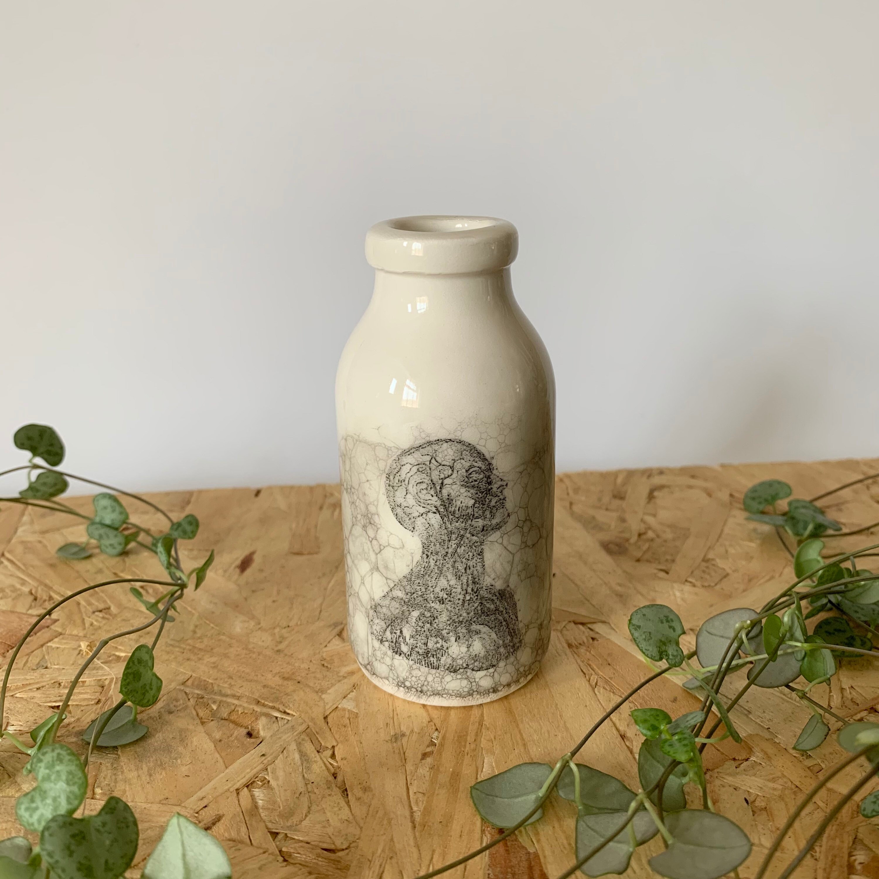 Ceramic bottle vintage style bottle home decor vase human Etsy